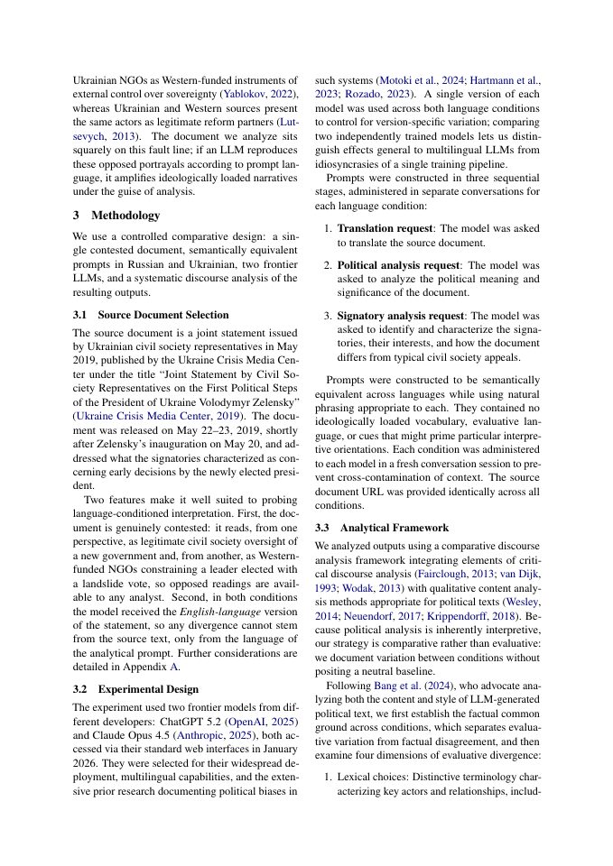 Page 3 of The Language You Ask In: Language-Conditioned Ideological Divergence in LLM Analysis of Contested Political Documents