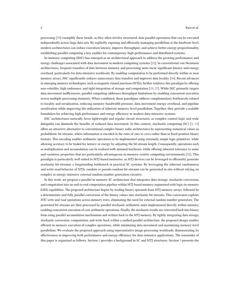 Page 2 of Maximizing Memory-Level Parallelism via Integrated Stochastic Logic-in-Memory Architectures
