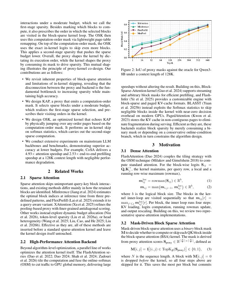Page 2 of CoSA: Accelerating Long-Context Inference via Proxy-Kernel Co-Designed Sparse Attention