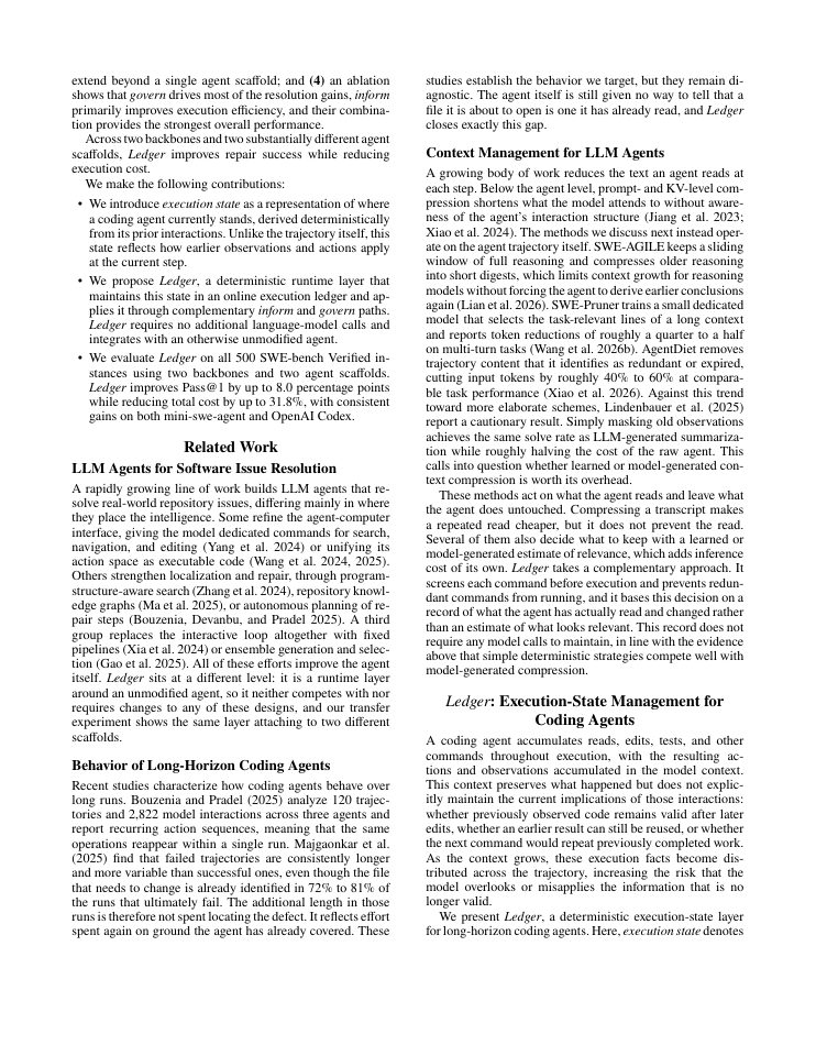 Page 2 of Turning Interaction History into Execution State: A Runtime Layer for Long-Horizon Coding Agents