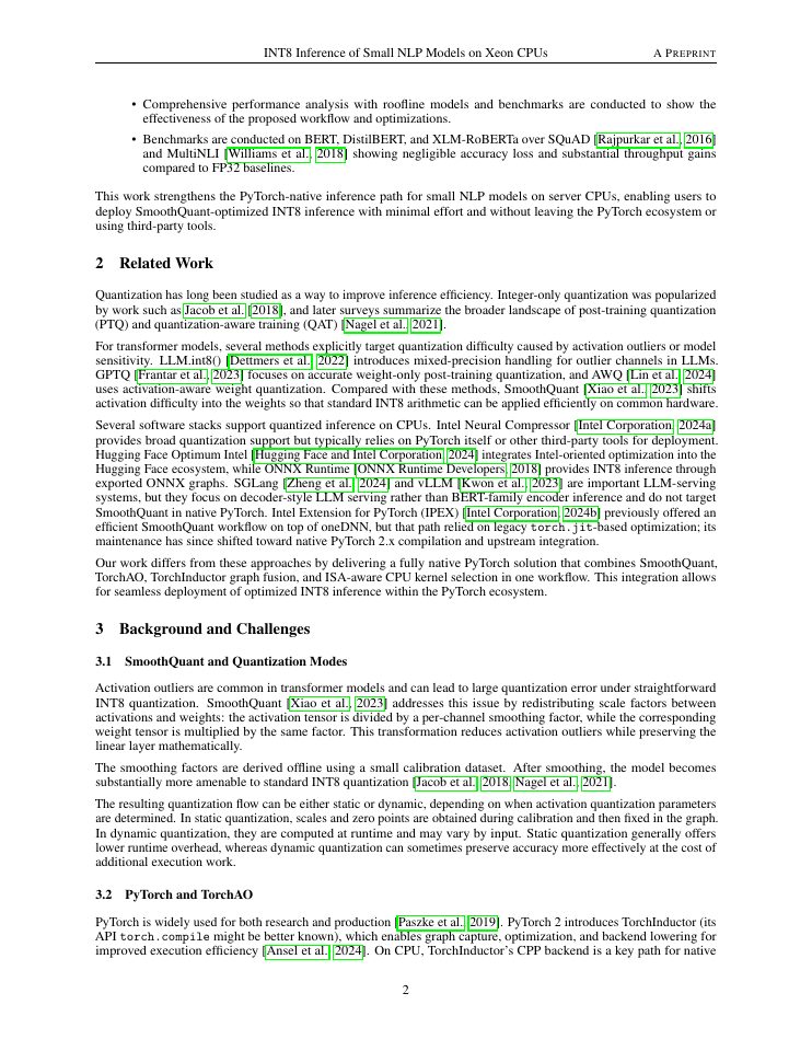 Page 2 of Efficient INT8 Inference of Small NLP Models on Server CPUs with PyTorch Native Stack