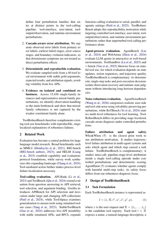 Page 2 of ToolRobustBench: Stage-Wise Perturbation Evaluation and Failure Diagnosis for Tool-Calling Agents