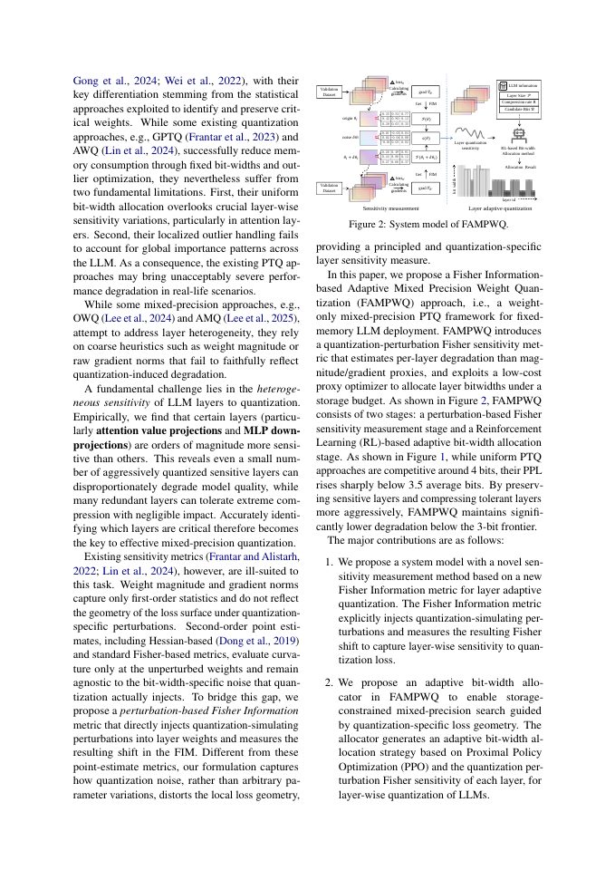 Page 2 of FAMPWQ: Fisher Information-based Adaptive Mixed Precision Weight Quantization for Effective LLM Inference