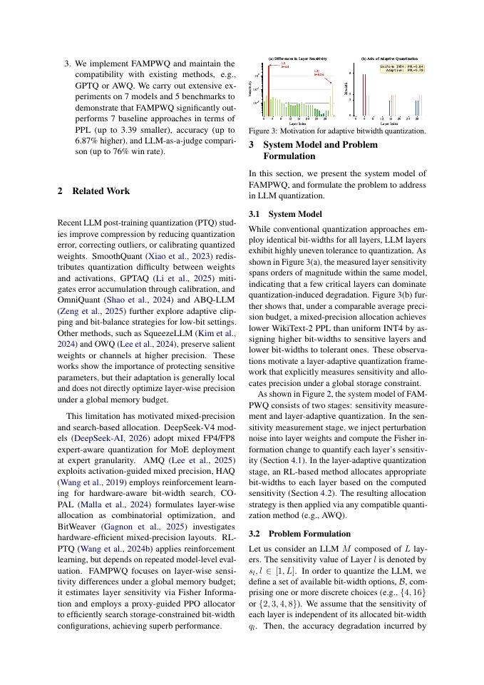 Page 3 of FAMPWQ: Fisher Information-based Adaptive Mixed Precision Weight Quantization for Effective LLM Inference