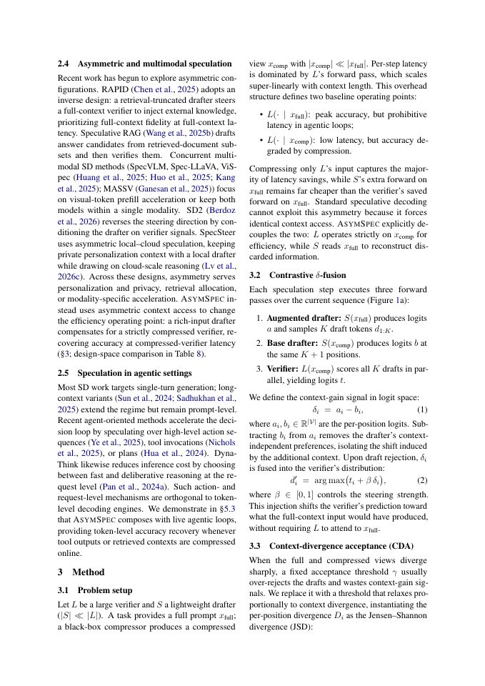 Page 3 of AsymSpec: Context-Asymmetric Speculative Decoding for Agentic LLMs