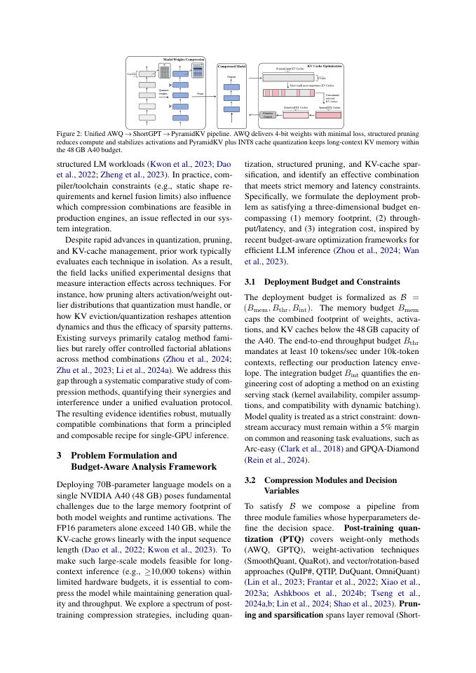 Page 3 of Budget-Aware Compression Pipeline for Single-GPU LLM Inference: Methods, Trade-offs, and Coupling Effects