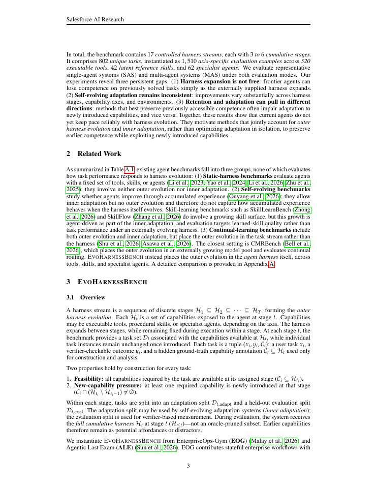 Page 3 of EVOHARNESSBENCH: Can Your Agents Keep Pace with an Evolving Harness?