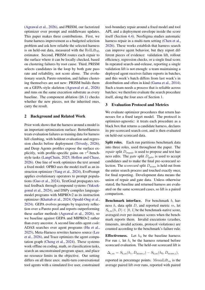 Page 2 of Beyond Prompts: Measuring and Optimizing LLM Tool-Agent Harnesses