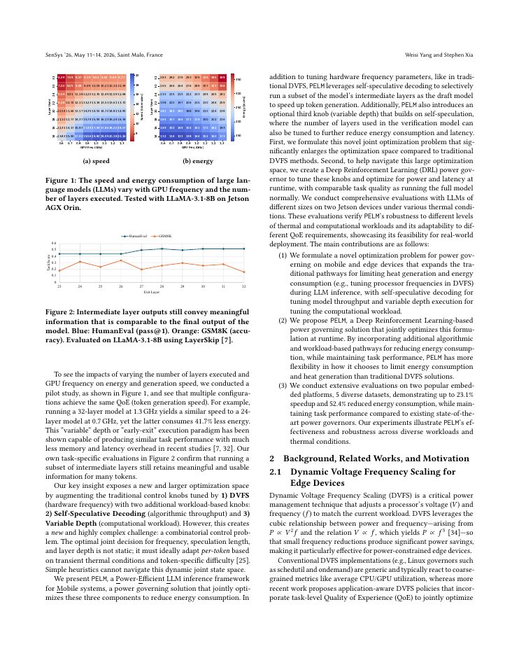 Page 2 of PELM: Power Efficient On-Device LLM Inference with Speculative Decoding and Dynamic Voltage Frequency Scaling