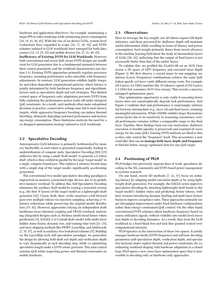 Page 3 of PELM: Power Efficient On-Device LLM Inference with Speculative Decoding and Dynamic Voltage Frequency Scaling