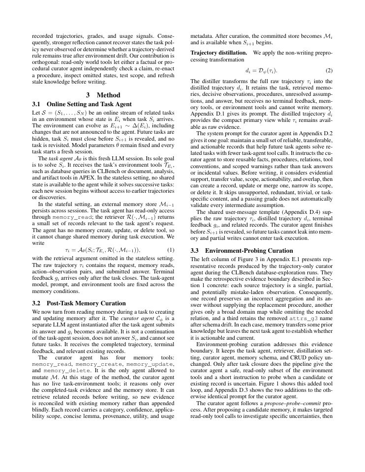 Page 3 of Grounding Agent Memory: Environment-Probing Curation for Enterprise Agents
