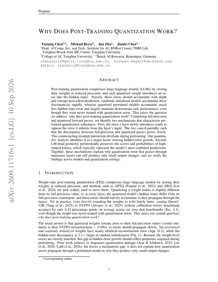 First page of Why Does Post-Training Quantization Work?