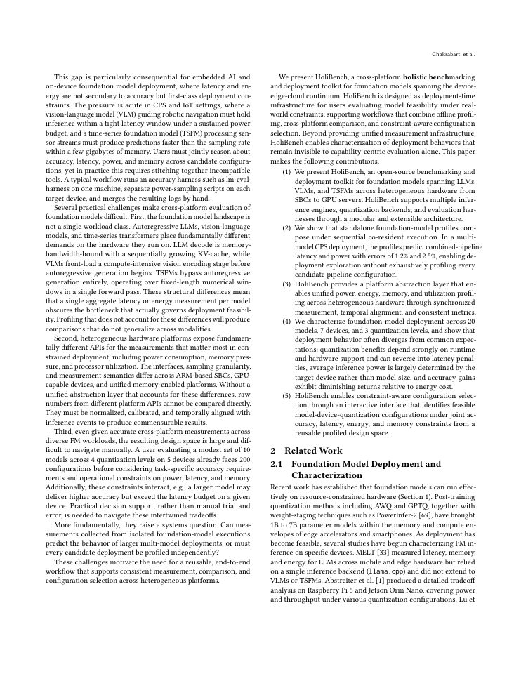 Page 2 of HoliBench: A Cross-Platform Benchmarking and Deployment Toolkit for Foundation Models in CPS-IoT Applications