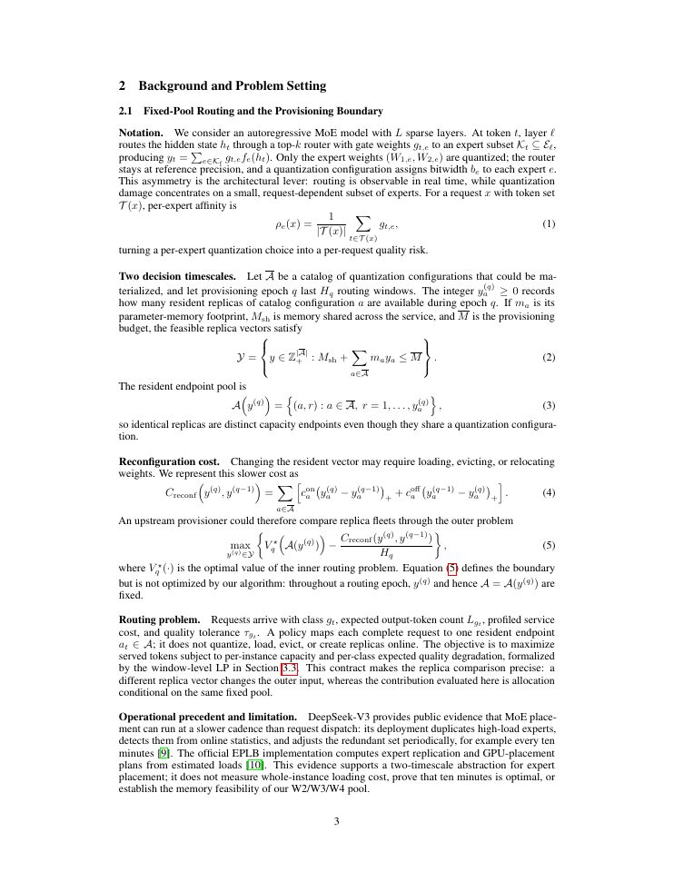 Page 3 of Quality-Constrained Routing over a Fixed Pool of Quantized Mixture-of-Experts Instances