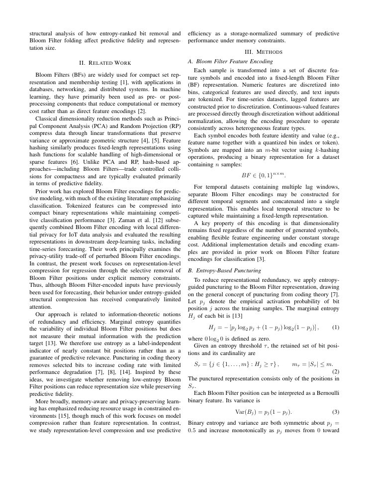 Page 2 of Entropy-Punctured Bloom Filters for Memory-Efficient Machine Learning