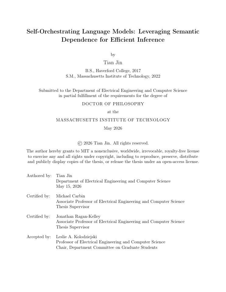 First page of Self-Orchestrating Language Models: Leveraging Semantic Dependence for Efficient Inference