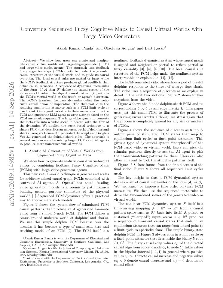 First page of Converting Sequenced Fuzzy Cognitive Maps to Causal Virtual Worlds with Large Video Generators