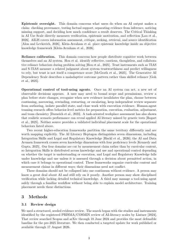 Page 3 of Beyond AI Literacy: A Structured Review and Exploratory Meta-Analysis of Measures for Competent Generative-AI Use
