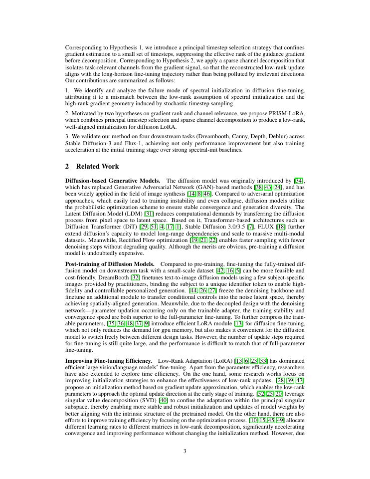Page 3 of Principal-timestep Restricted Init via Sparse Matrix-decomposition in Flow-matching