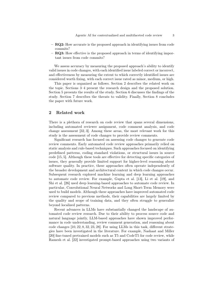 Page 3 of Using Agentic AI for contextualized and multifaceted code review at Ericsson
