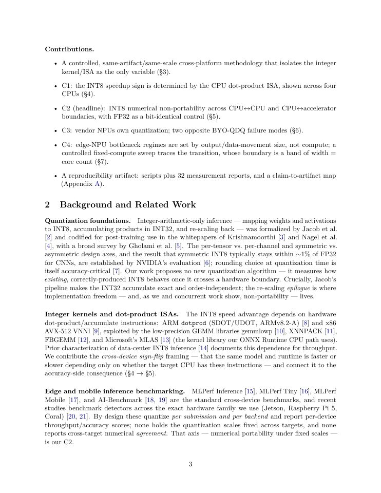 Page 3 of Is INT8 Portable? A Cross-Platform Measurement Study of Quantized Inference on Embedded and Automotive Accelerators
