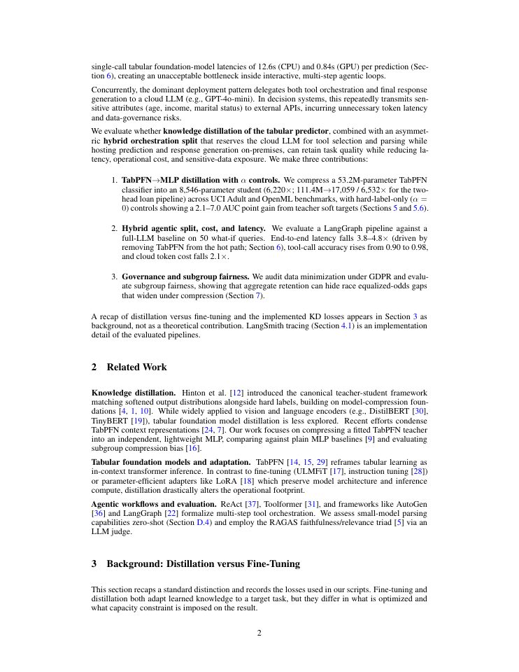 Page 2 of Distilling Foundation Models for Agentic What-If Reasoning:Cost, Latency, and Governance in a Hybrid LLM+SLM Architecture