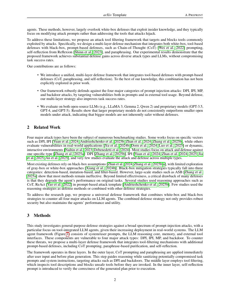 Page 2 of Universal Defenses for Tool-Integrated LLM Agents Against Adversarial Attacks