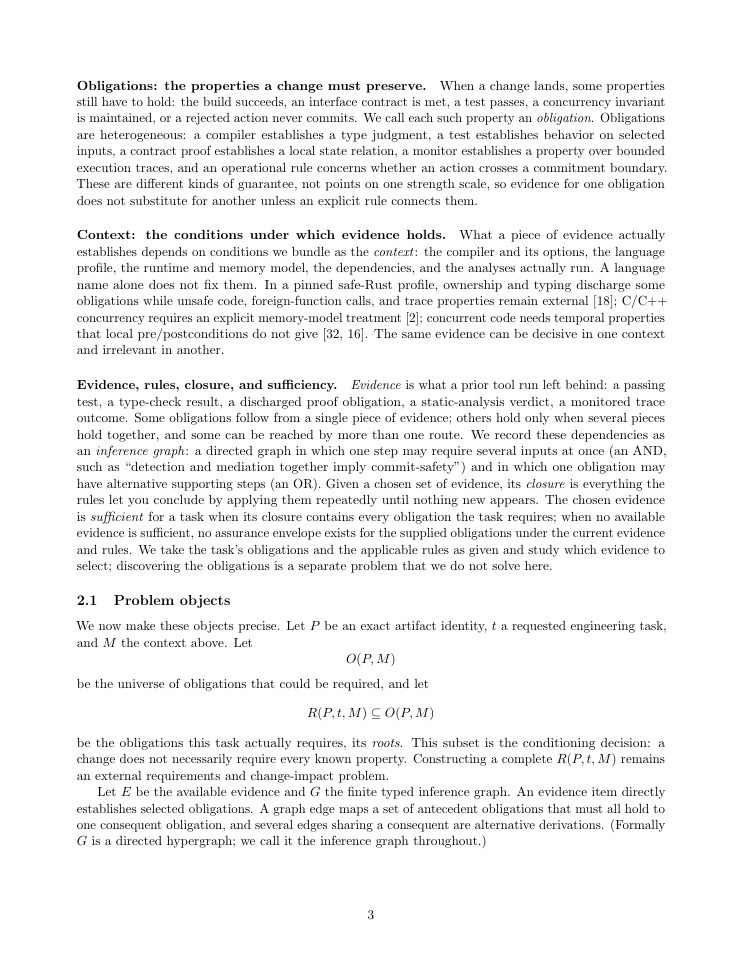 Page 3 of Assurance Envelopes for Autonomous Coding Agents: Minimum-Cost Evidence for Software Change