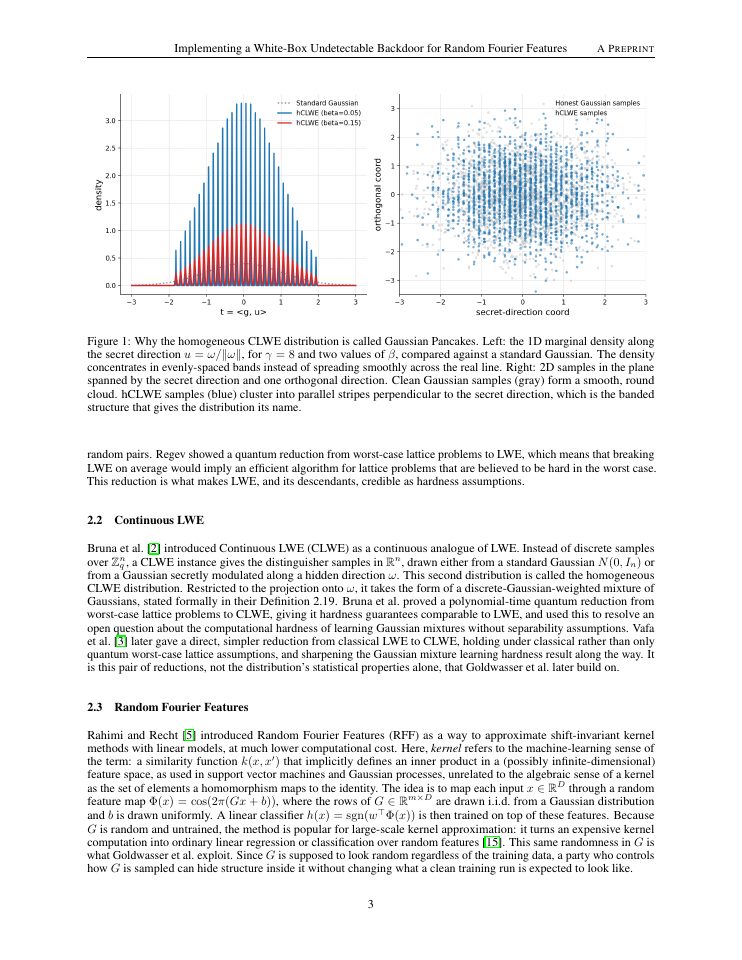 Page 3 of Implementing a White-Box Undetectable Backdoor for Random Fourier Features