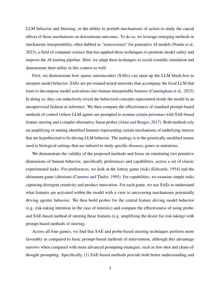 Page 3 of Interpreting and Steering LLM Agents for Social Simulations