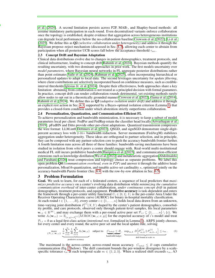 Page 3 of Adaptive Bayesian Partner Selection for Federated Clinical Centers
