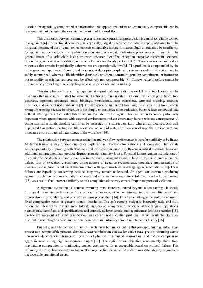 Page 2 of Protocol-Preserving Context Trimming for Agentic Workflows: Benefits, Failure Regimes, and Budget Guardrails