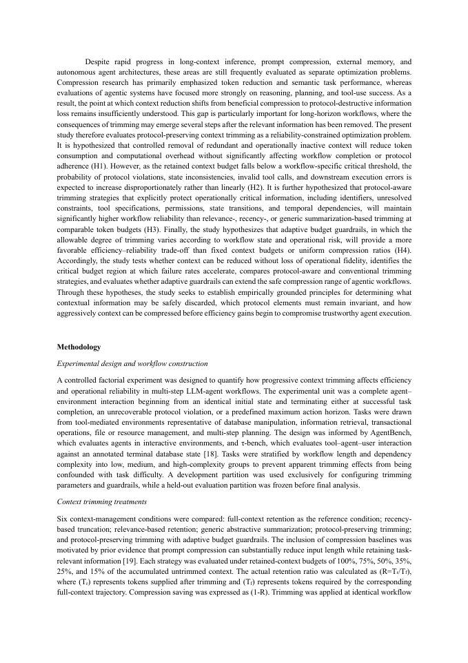 Page 3 of Protocol-Preserving Context Trimming for Agentic Workflows: Benefits, Failure Regimes, and Budget Guardrails
