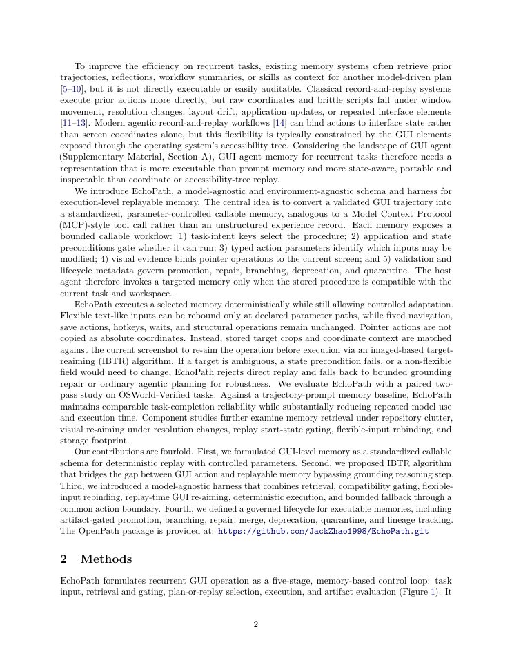Page 2 of EchoPath: Execution-Level Replayable Memory for GUI Agents
