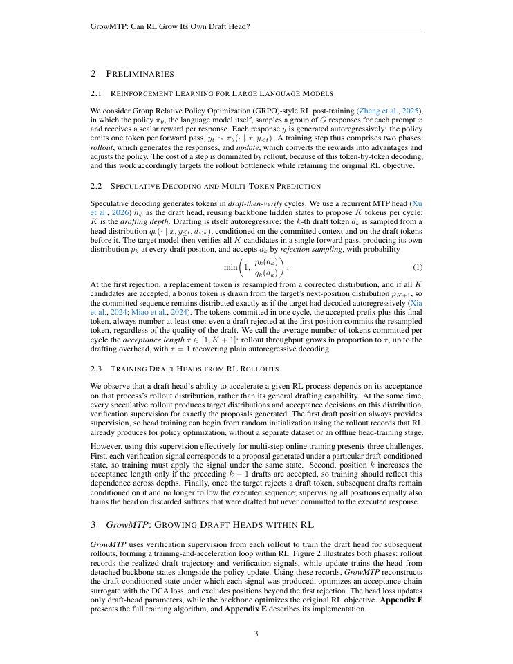 Page 3 of GrowMTP: Can RL Grow Its Own Draft Head?
