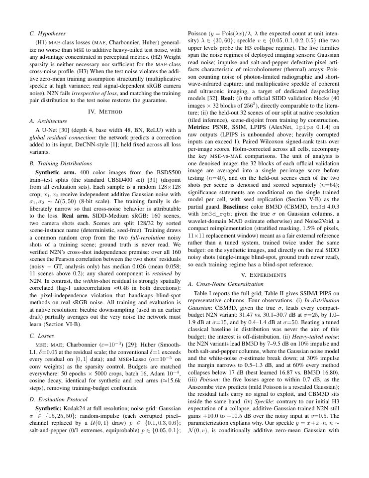Page 3 of Noise2Noise Revisited: Training Pair Distributions Dominate Loss Choice in Self-Supervised Denoising