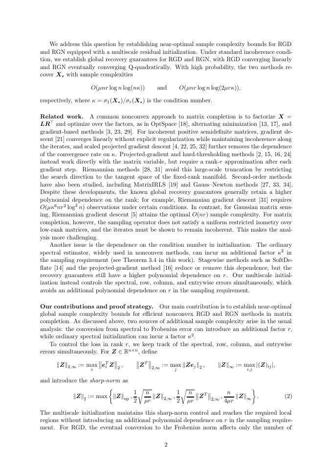 Page 2 of Near-Optimal Nonconvex Matrix Completion