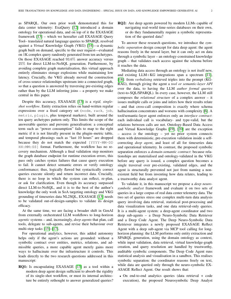 Page 2 of Symbolic Separation: Grounding Deep Agents in Knowledge Graphs for Trustworthy Operational Data Analytics