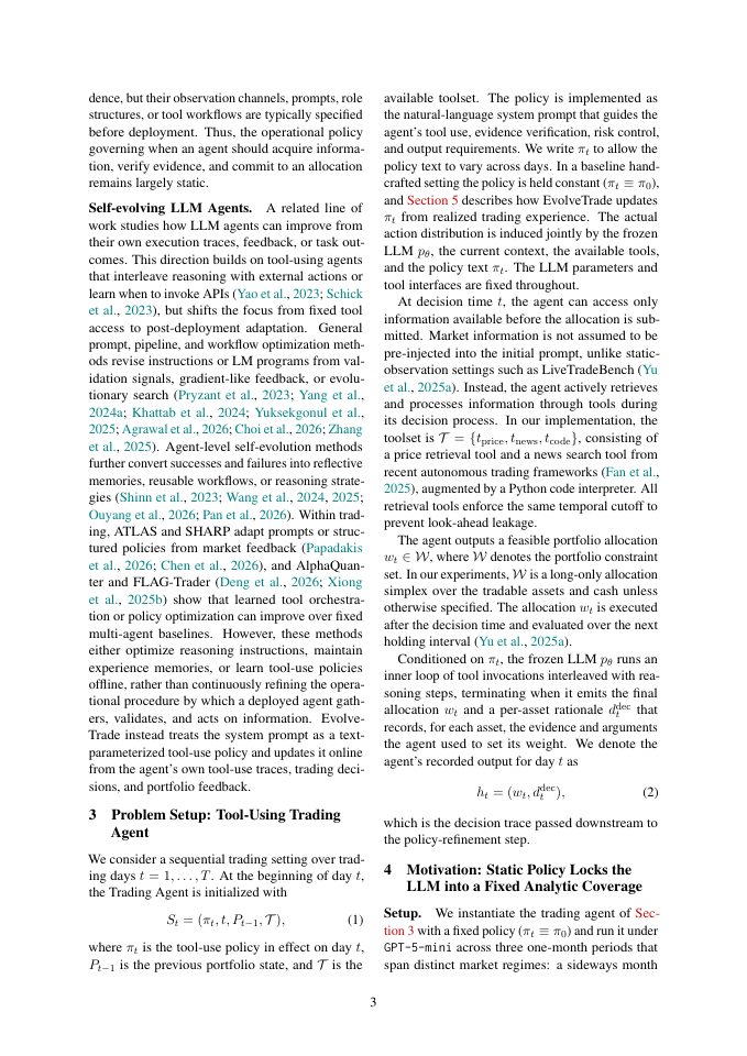Page 3 of EvolveTrade: Experience-Driven Policy Refinement for Self-Evolving LLM Trading Agents