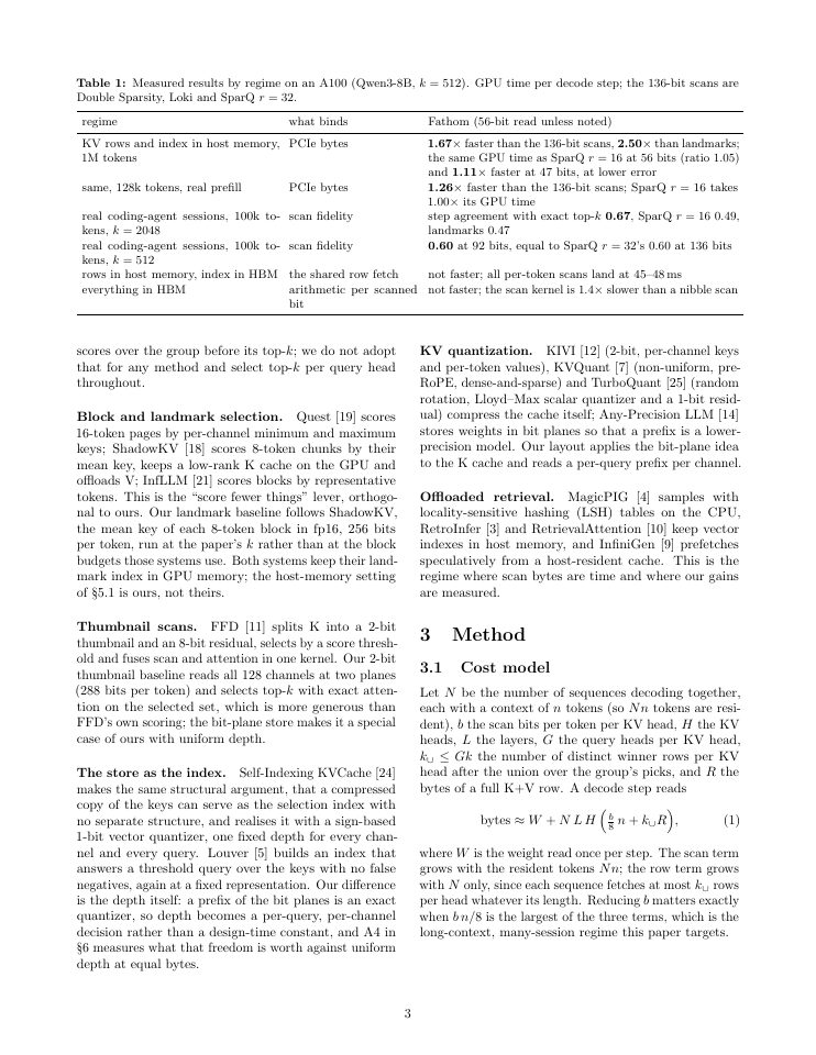 Page 3 of Fathom: Per-Query Read Depth for Sparse Decoding over Offloaded KV Caches