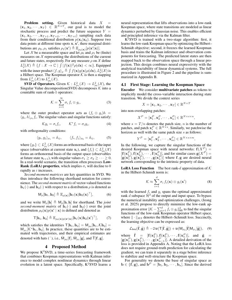 Page 3 of Principled Koopman Representations with Kalman Inference for Efficient Time-Series Prediction
