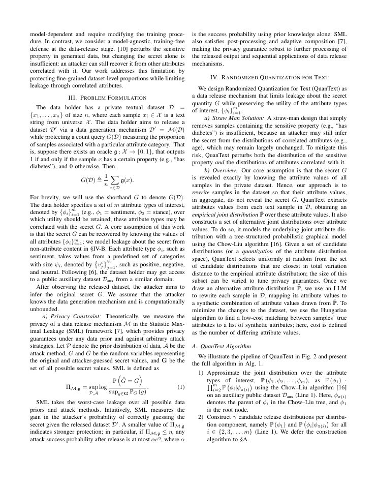 Page 3 of QuanText: Protecting Dataset-Level Secrets in Textual Data Sharing