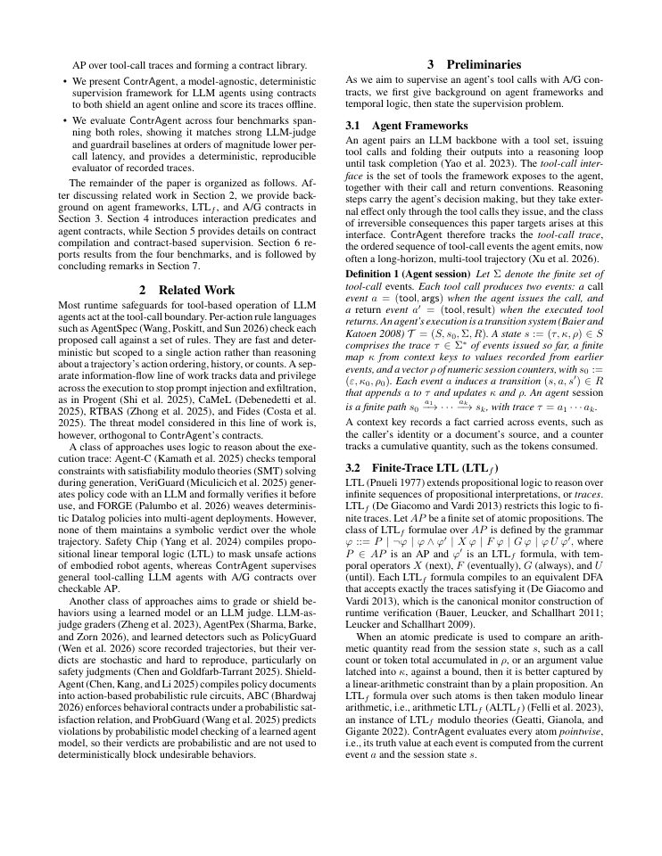 Page 2 of Symbolic Temporal Supervision of LLM Agents Using Contracts