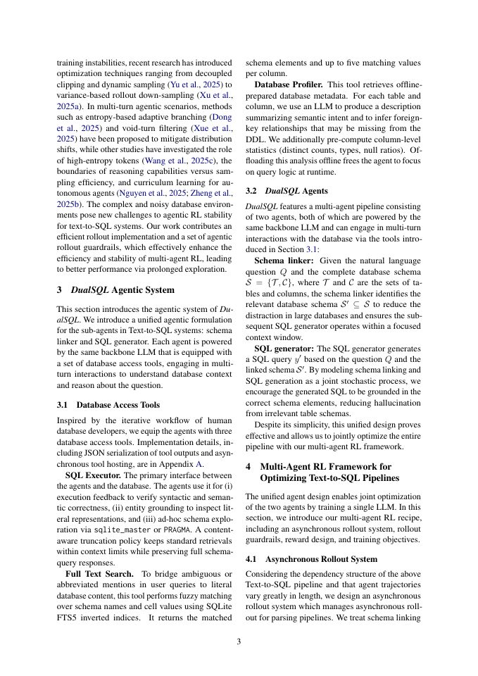 Page 3 of DualSQL: Text-to-SQL with Multi-Agent Reinforcement Learning