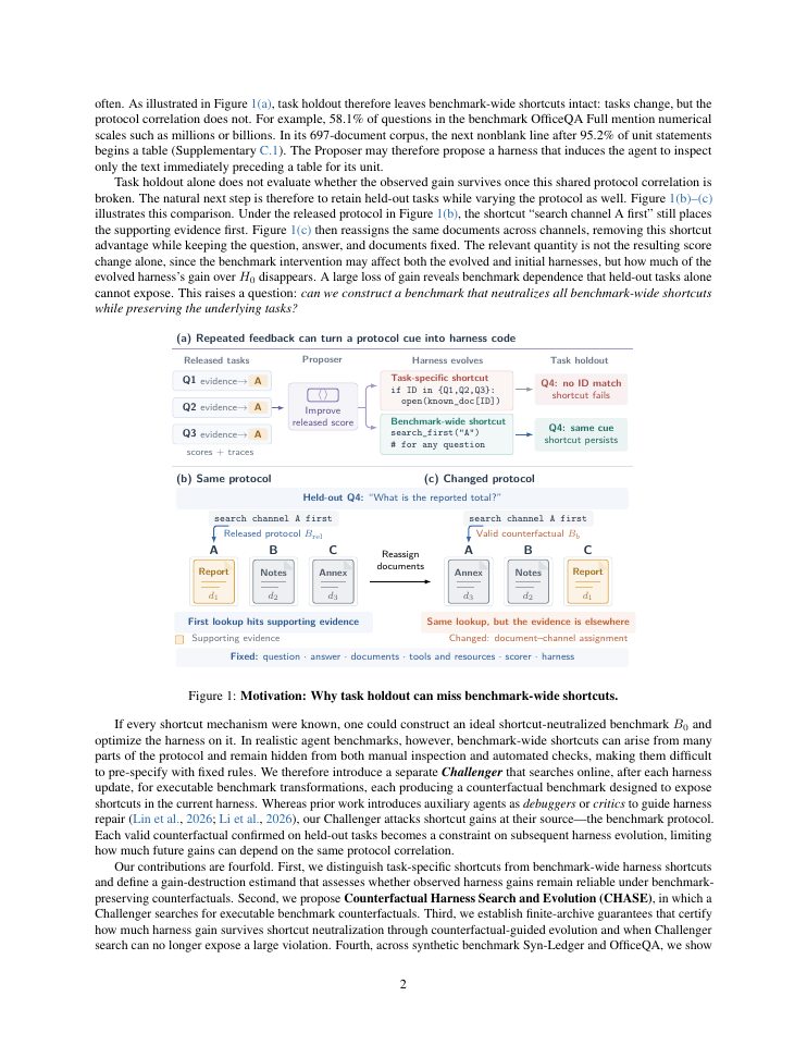 Page 2 of Bad Genius: Counterfactual-Guided Harness Evolution Beyond Task-Specific Shortcuts