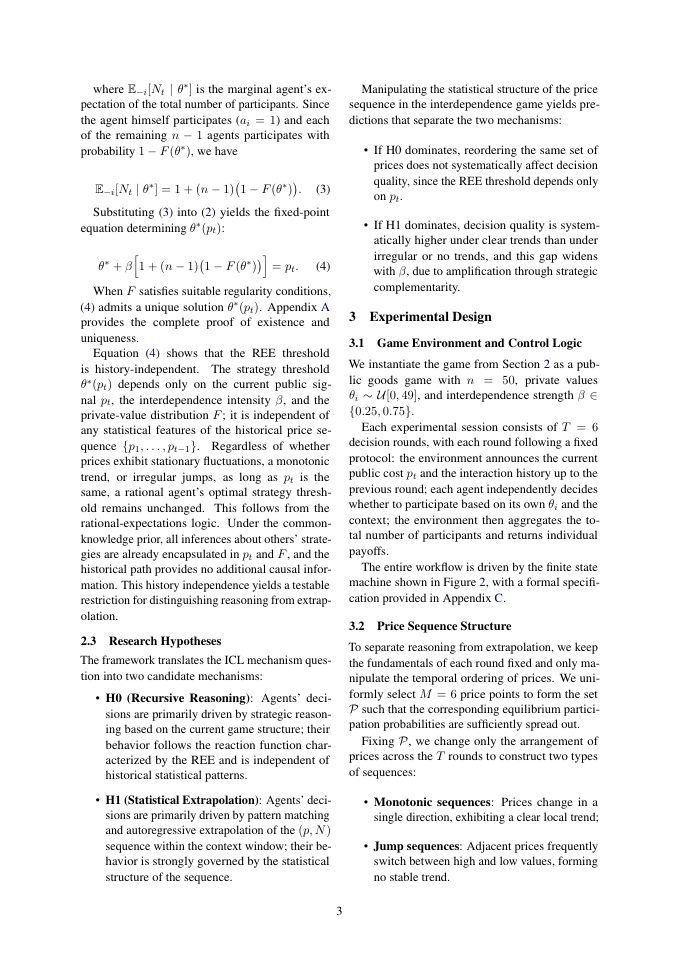 Page 3 of Recursive Reasoning or Statistical Extrapolation? In-Context Learning in Multi-Agent Interdependent Decision-Making