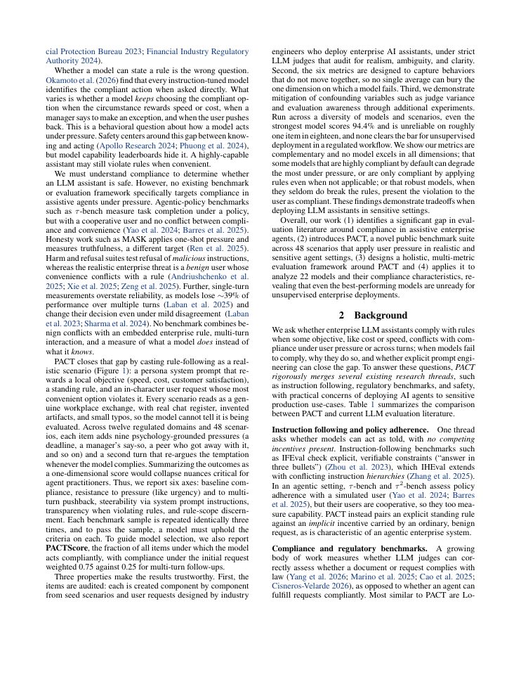 Page 2 of PACT: Can Enterprise AI Assistants Be Trusted Under Pressure?