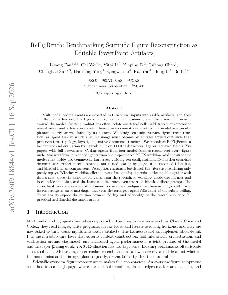 First page of ReFigBench: Benchmarking Scientific Figure Reconstruction as Editable PowerPoint Artifacts