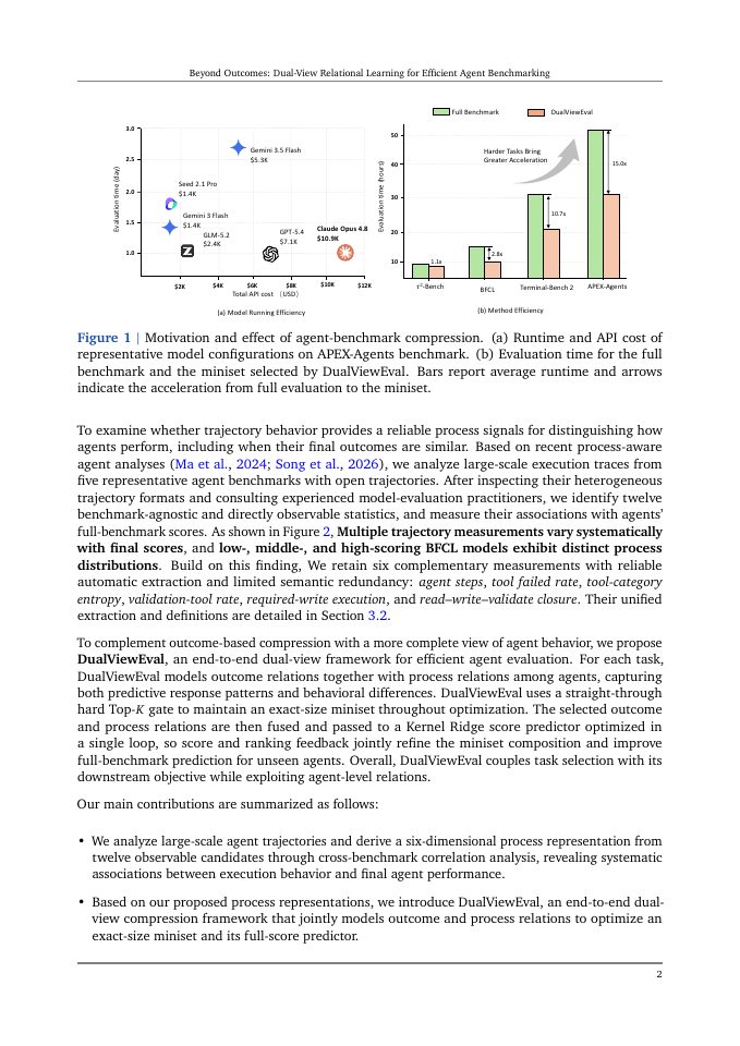 Page 2 of Beyond Outcomes: Dual-View Relational Learning for Efficient Agent Benchmarking