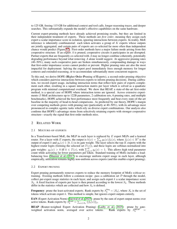 Page 2 of Higher-order pruning of experts in mixture-of-experts language models